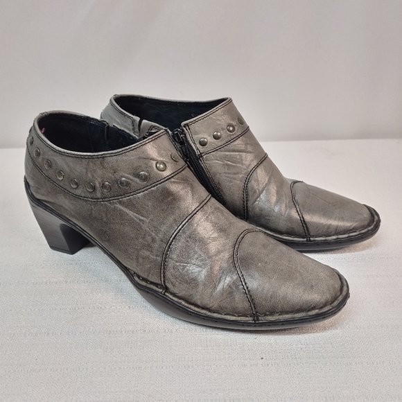 Josef Seibel Shoes - Josef Seibel Women's Gray Leather Studded Ankle Boots Size 8.5